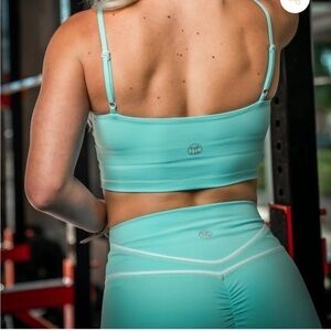 Til You Collapse Retro Scrunch Shorts XL Arctic Blue booty scrunch athletic gym